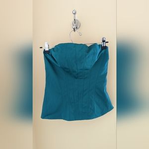 Emerald green boned corset top